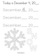 Today is December 4, 20__ Coloring Page