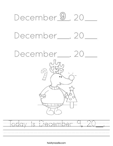 Today is December 9, 20__. Worksheet