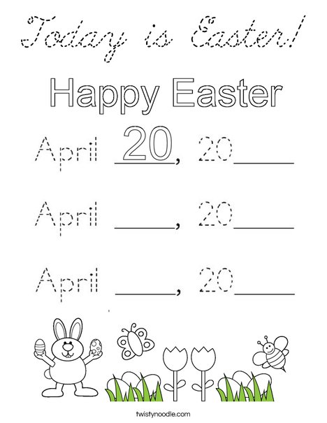 Today is Easter! Coloring Page