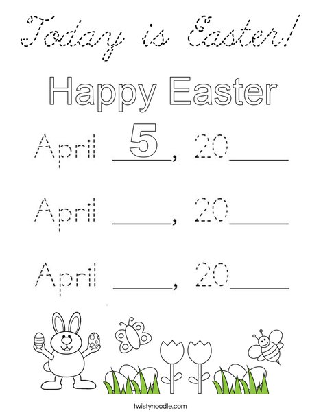 Today is Easter! Coloring Page