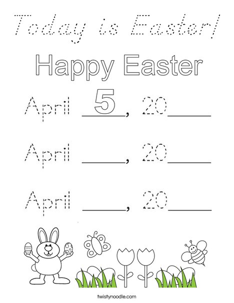 Today is Easter! Coloring Page