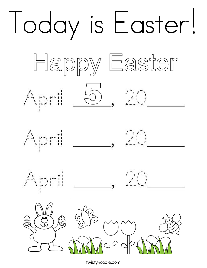 Today is Easter! Coloring Page