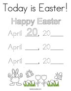 Today is Easter Coloring Page