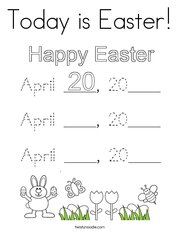 Today is Easter Coloring Page