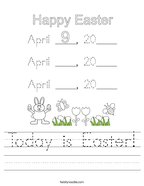 Today is Easter Handwriting Sheet