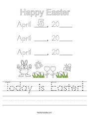 Today is Easter Handwriting Sheet