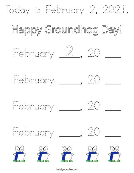 Today is February 2, 2020 Coloring Page