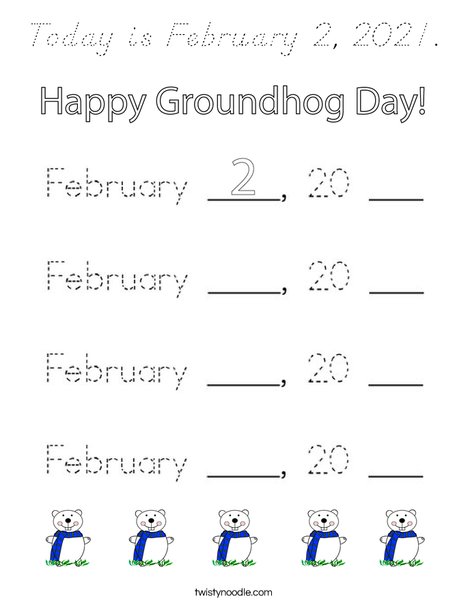 Today is February 2, 2020 Coloring Page