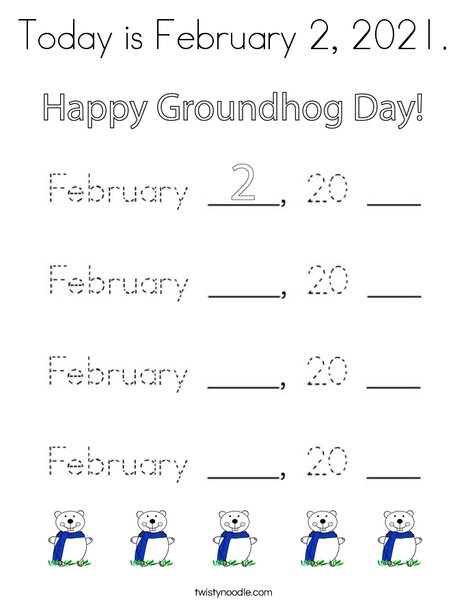 Today is February 2, 2020 Coloring Page