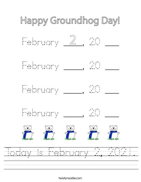 Today is February 2, 2020 Worksheet