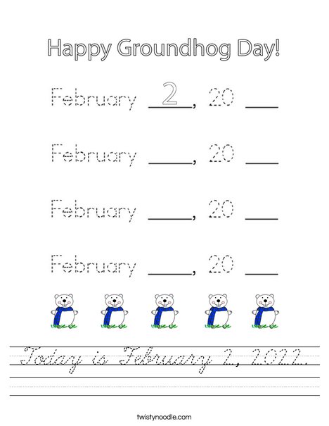 Today is February 2, 2020 Worksheet