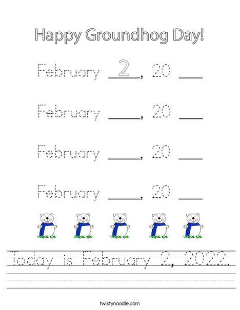 Today is February 2, 2020 Worksheet