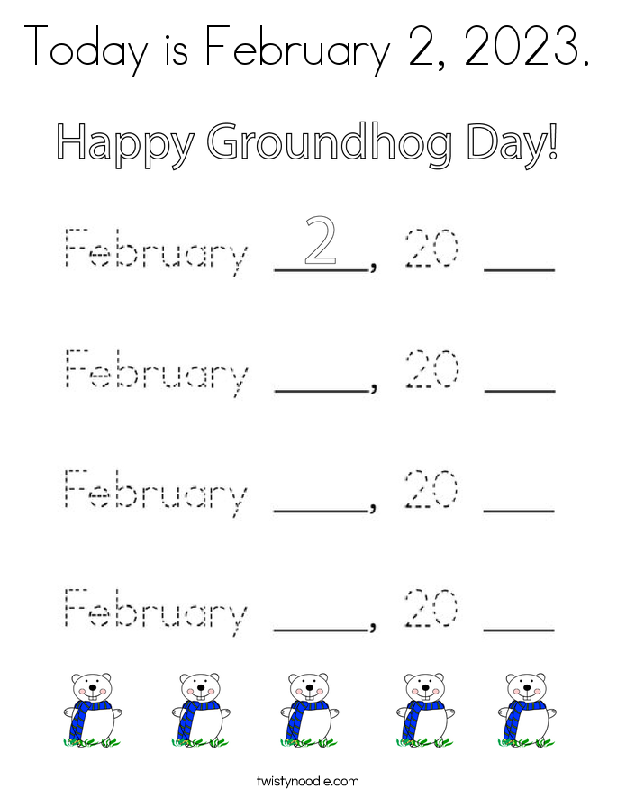 Today is February 2, 2023. Coloring Page