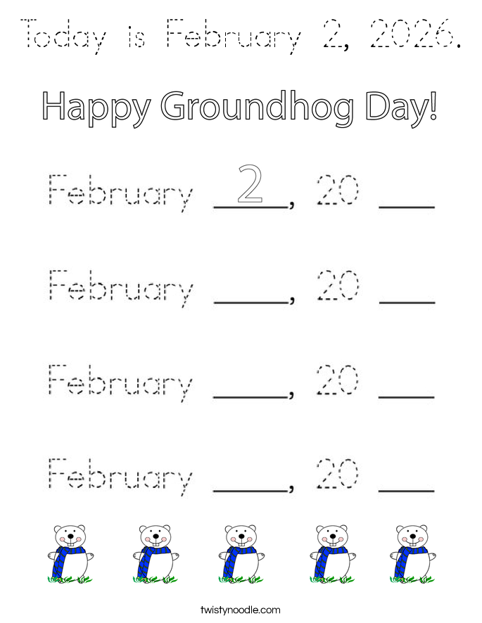 Today is February 2, 2026. Coloring Page