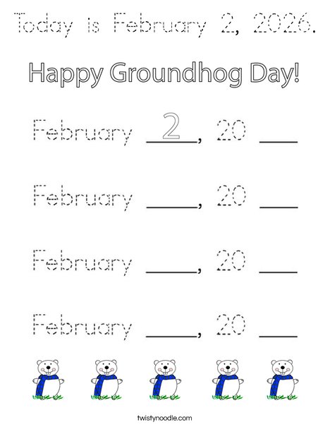 Today is February 2, 2020 Coloring Page