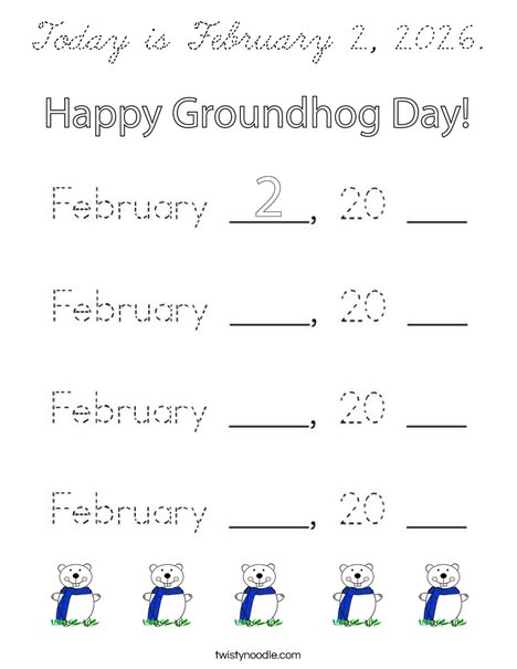 Today is February 2, 2020 Coloring Page