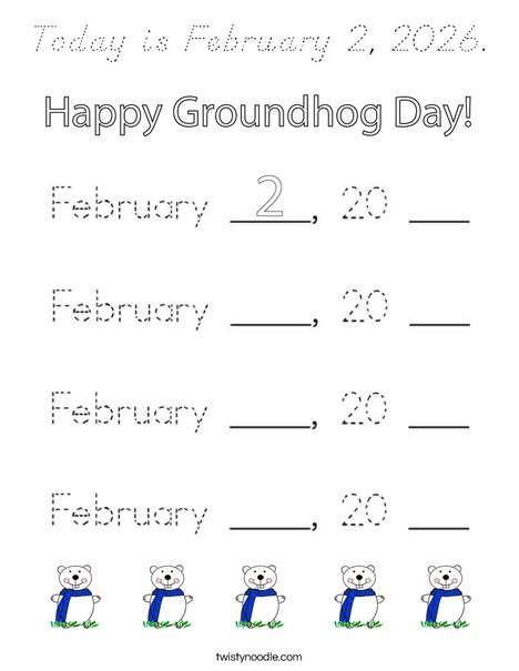 Today is February 2, 2020 Coloring Page