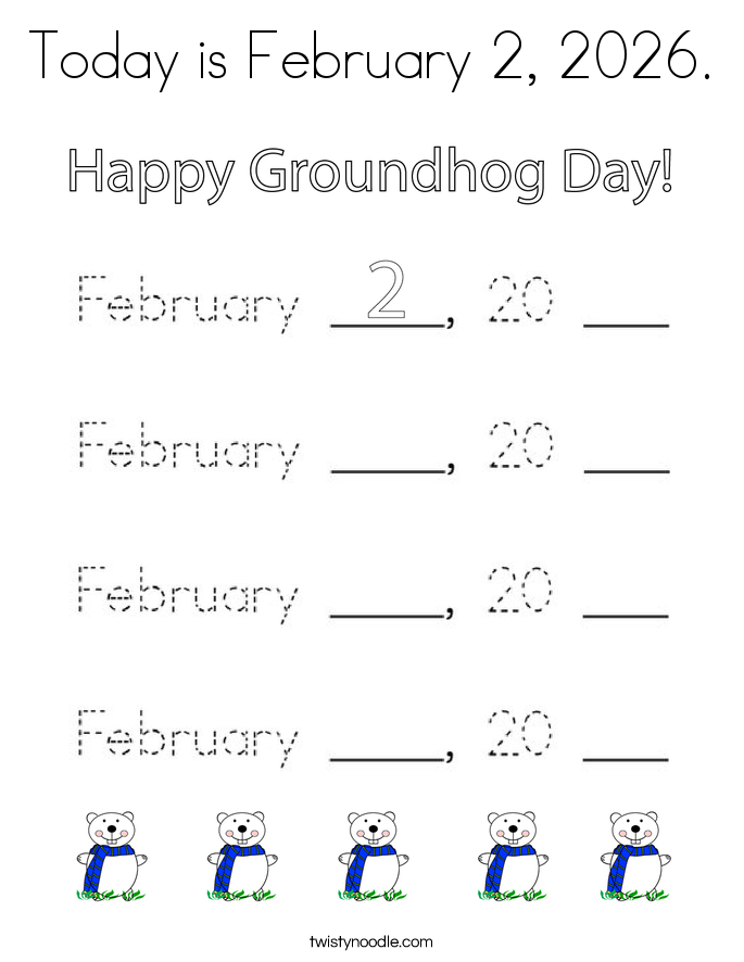 Today is February 2, 2026. Coloring Page