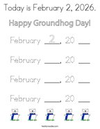 Today is February 2, 2026 Coloring Page