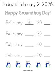 Today is February 2, 2026 Coloring Page