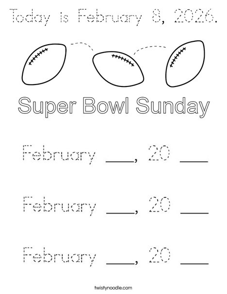 Today is February 7, 2021. Coloring Page