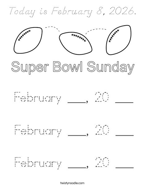 Today is February 7, 2021. Coloring Page