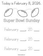 Today is February 8, 2026 Coloring Page