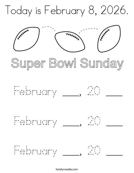 Today is February 7, 2021. Coloring Page