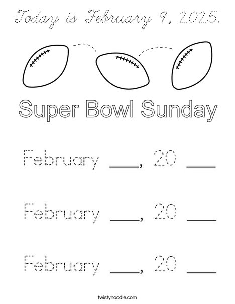 Today is February 7, 2021. Coloring Page