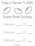 Today is February 9, 2025. Coloring Page
