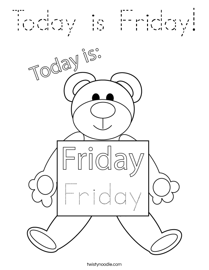 Friday Coloring Pages Coloring - Today Is Friday 114 Coloring Page Blockoutline