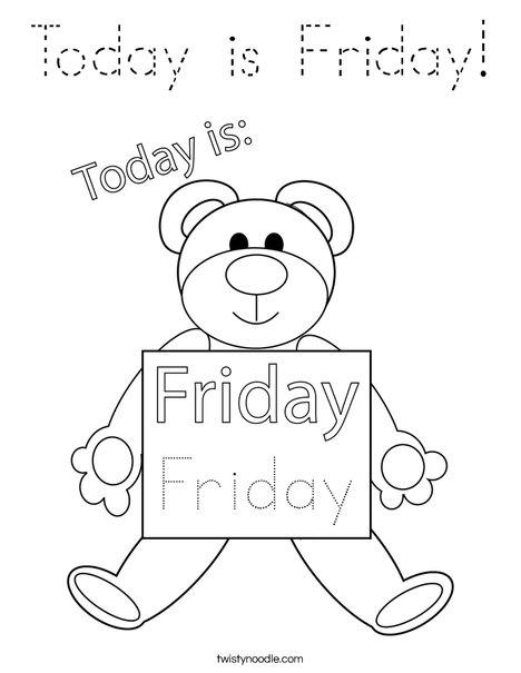 Today is Friday! Coloring Page