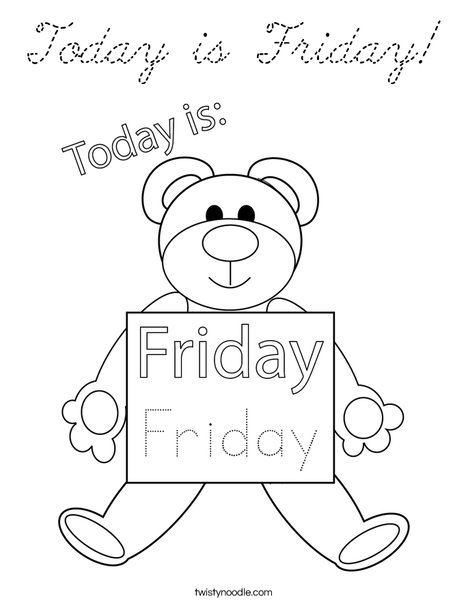 Today is Friday! Coloring Page