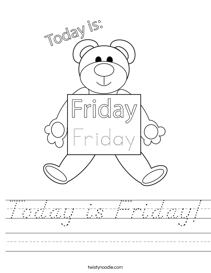 Today is Friday! Worksheet