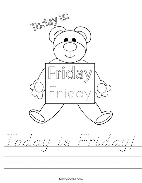 Today is Friday! Worksheet