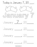 Today is January 7, 20 ___ Coloring Page