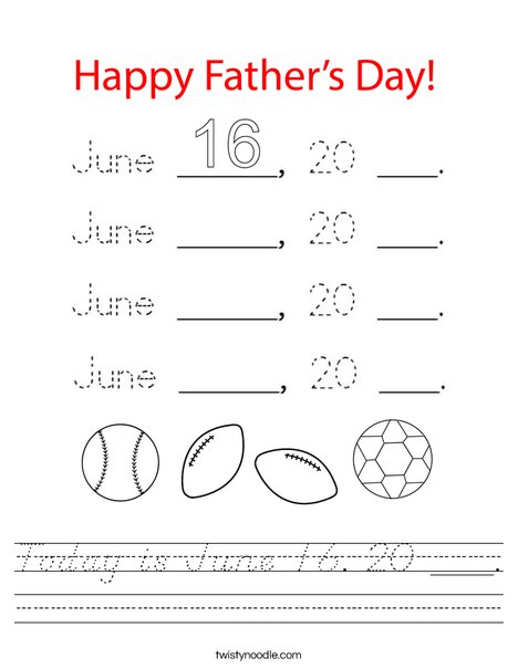 Today is June 18, 20 ___. Worksheet