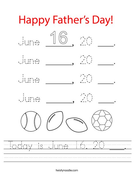 Today is June 18, 20 ___. Worksheet