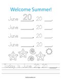Today is June 20, 20 ___. Worksheet