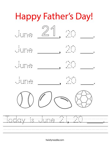 Today is June 21, 20 ____. Worksheet