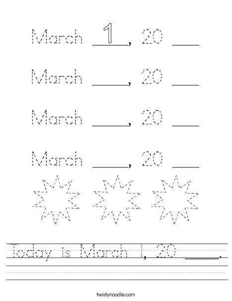 Today is March 1, 2020. Worksheet