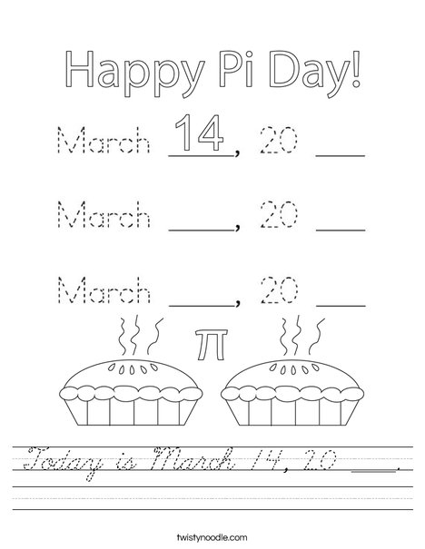 Today is March 14, 2020. Worksheet