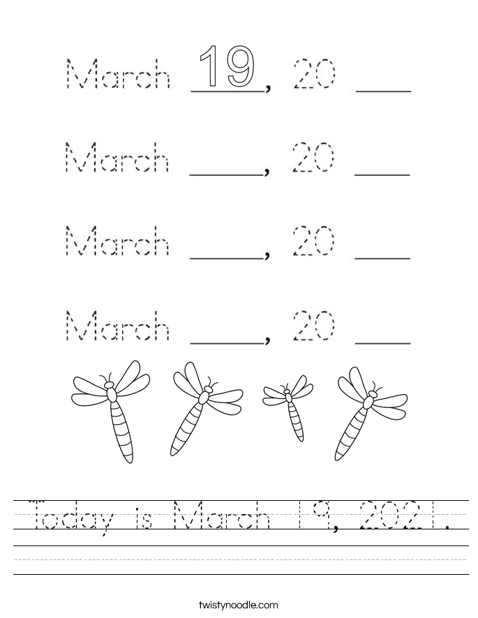 Today is March 19, 2021. Worksheet