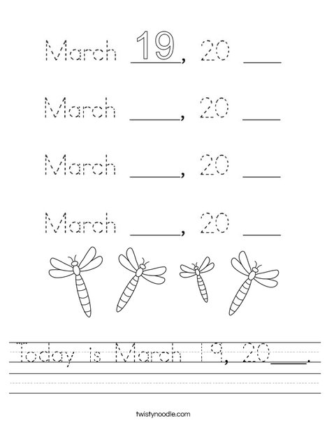 Today is March 19, 2021. Worksheet