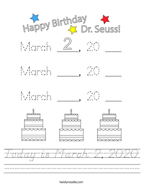 Today is March 2, 2020. Worksheet
