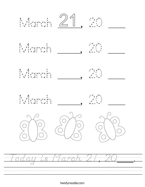 Today is March 21, 2020. Worksheet