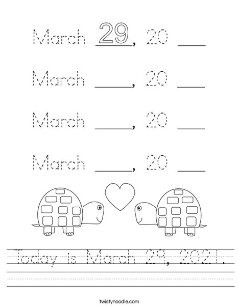 Today is March 29, 2020. Worksheet