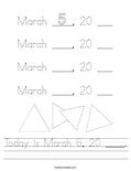 Today is March 5, 20 ____. Worksheet