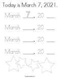 Today is March 7, 2021.Coloring Page