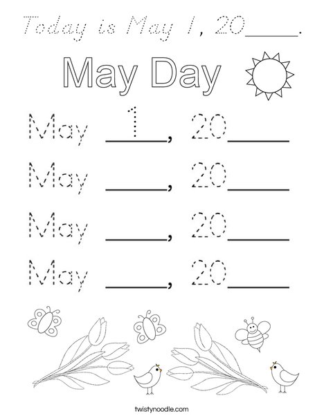 Today is May 1, 2020. Coloring Page